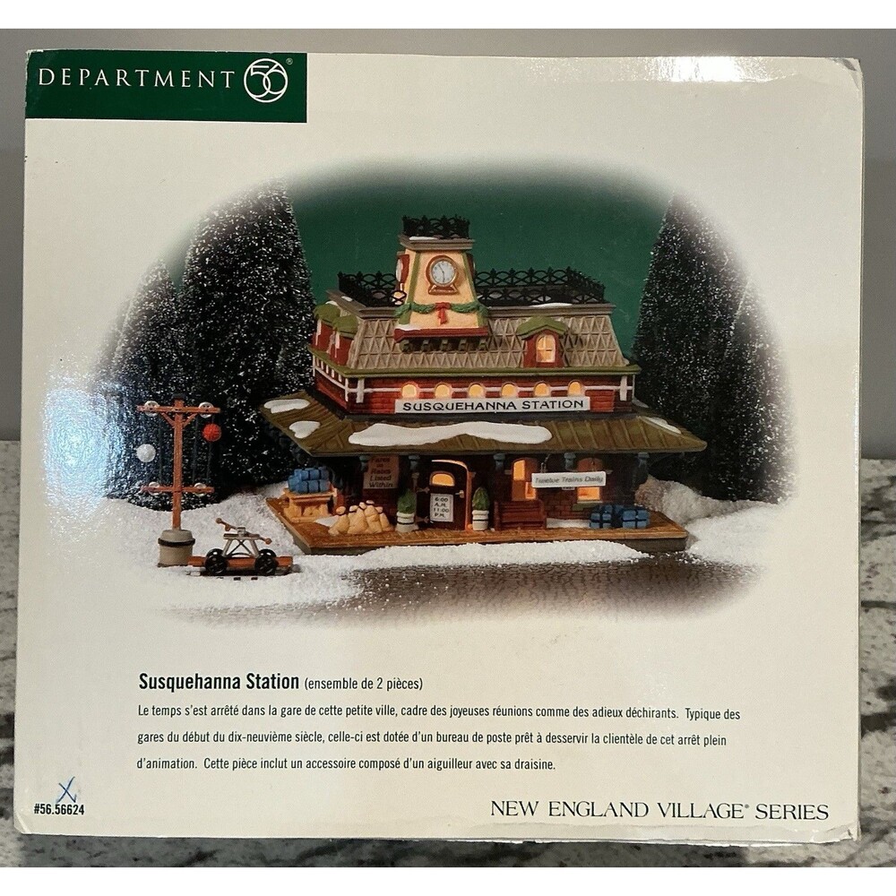 Dept 56 New England Susquehanna Station Village Retired  2 Piece Village